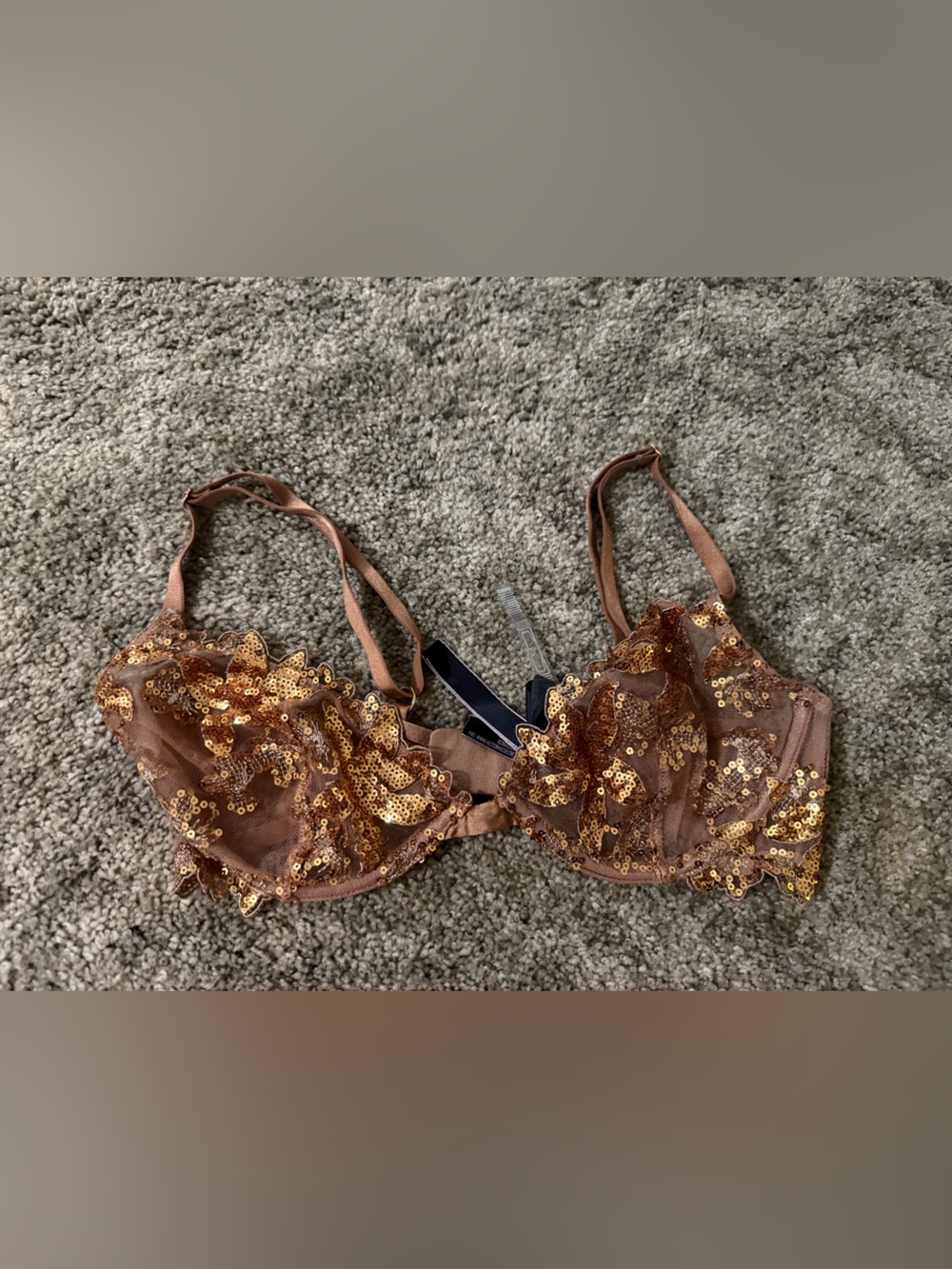 Victoria's Secret Gold Sequin Ziggy Demi Bra - Bronze Copper